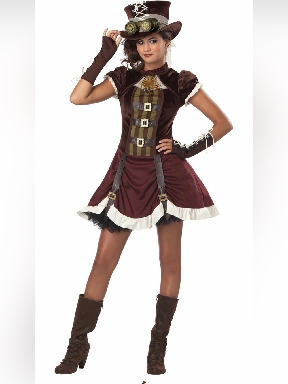 Dreamgirl Maroon Steampunk Dress Costume